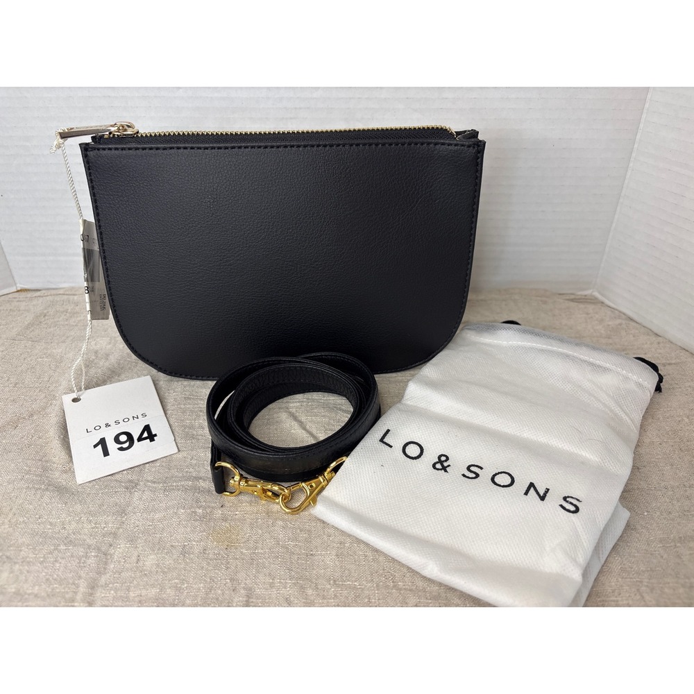 Lo & Sons The Waverley 2 Large Black Pebble Cactus VEGAN Leather Bag - see notes